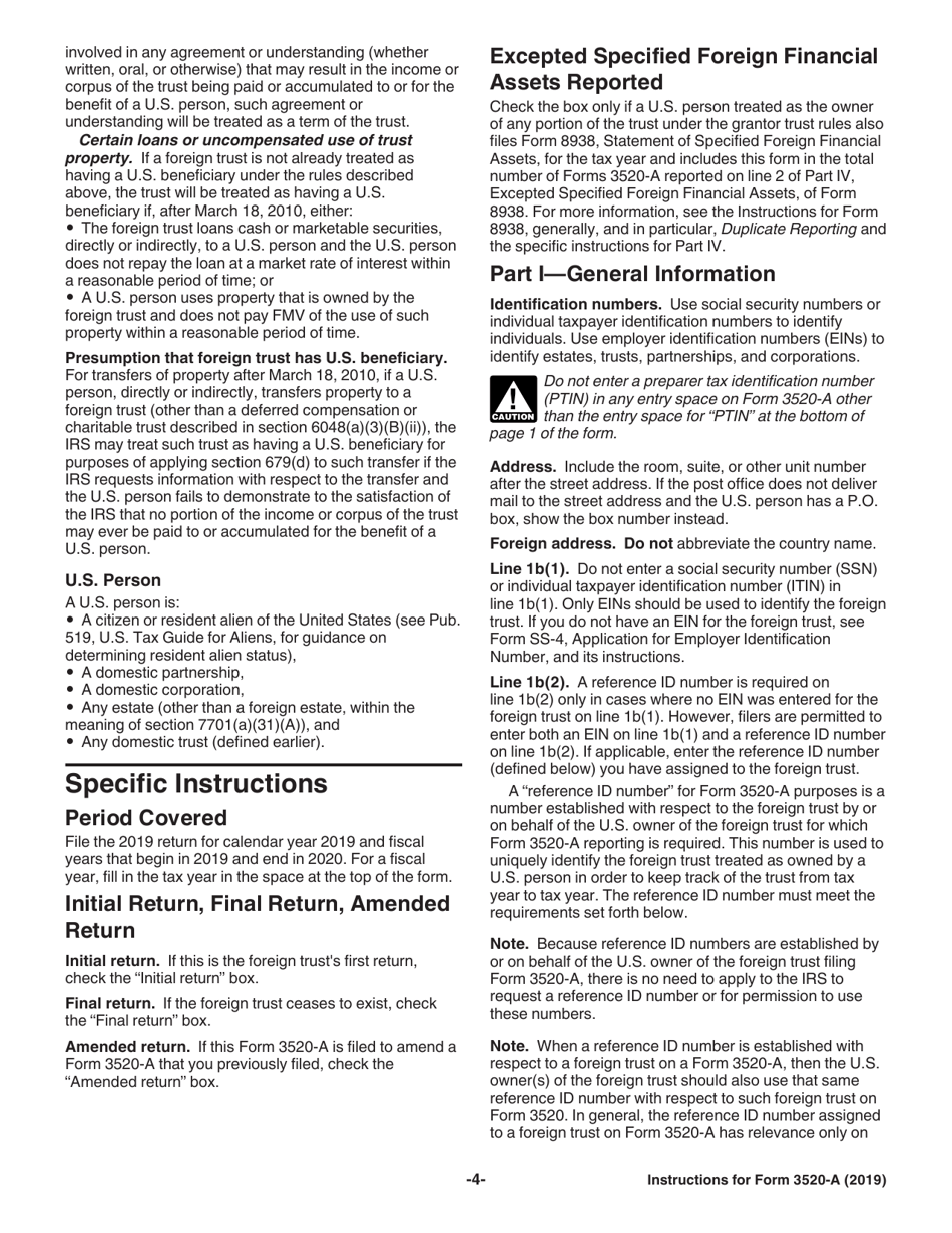 Instructions for IRS Form 3520-A Annual Information Return of Foreign Trust With a U.S. Owner, Page 4