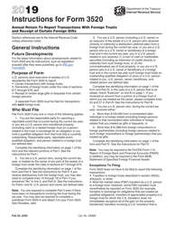 Document preview: Instructions for IRS Form 3520 Annual Return to Report Transactions With Foreign Trusts and Receipt of Certain Foreign Gifts