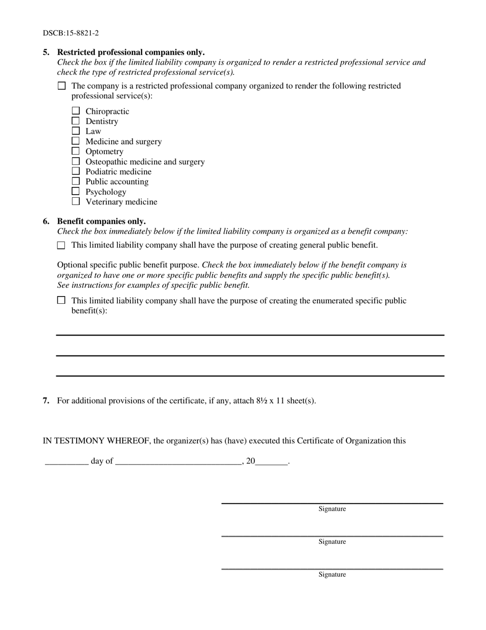 Form DSCB:15-8821 (DSCB:15-8821-2) - Fill Out, Sign Online and Download ...