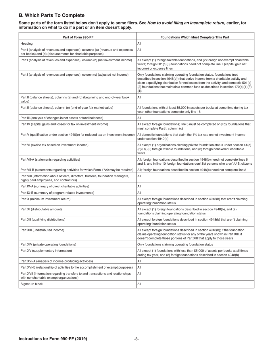 Instructions for IRS Form 990-PF Return of Private Foundation or Section 4947(A)(1) Nonexempt Charitable Trust Treated as a Private Foundation, Page 3
