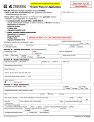 Document preview: Form FIR-652-001 Firearm Transfer Application - Washington