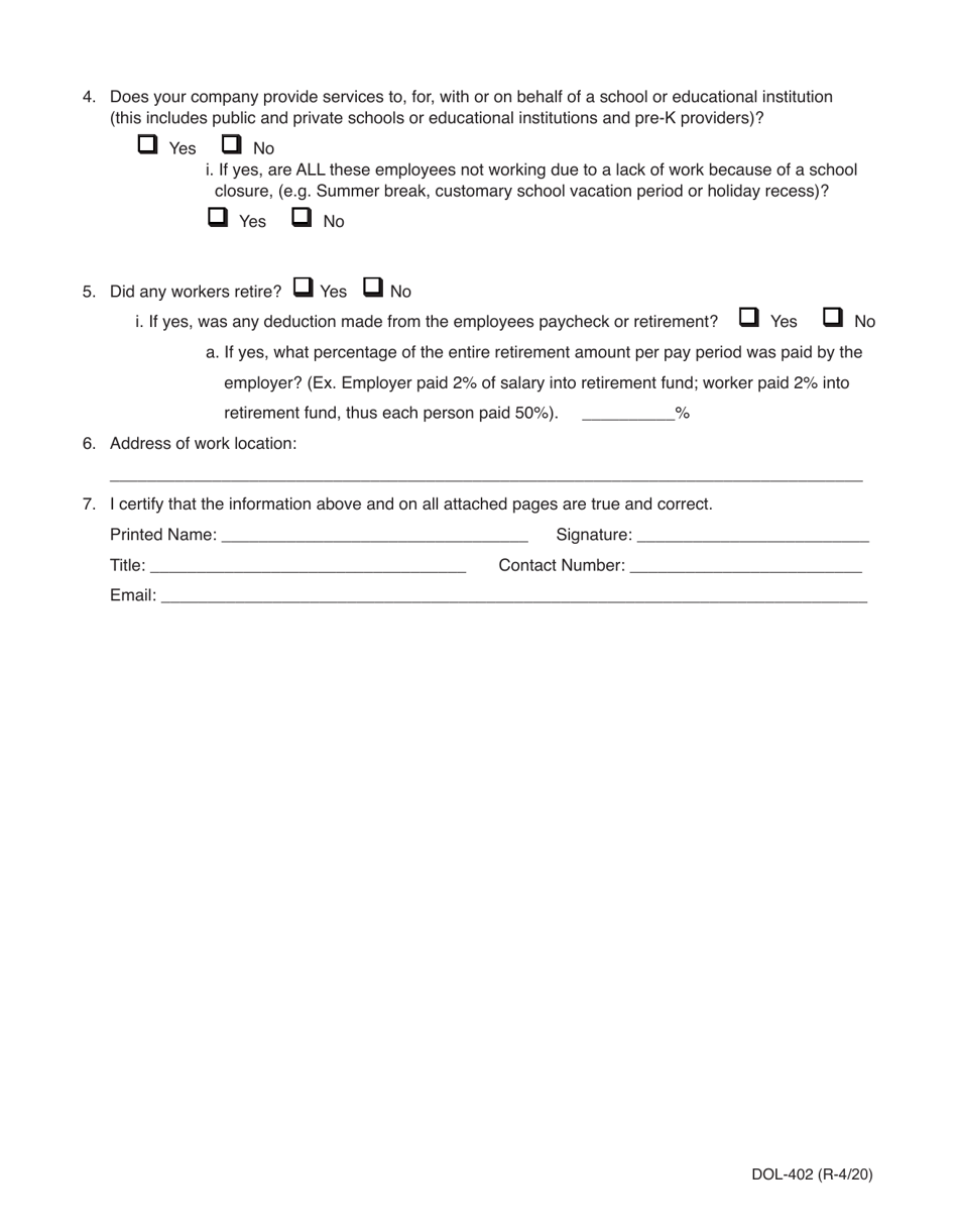 Form DOL-402 Mass Separation Notice - Georgia (United States), Page 2