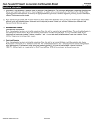 Form RCMP GRC5590E Non-resident Firearm Declaration Continuation Sheet - Canada, Page 4