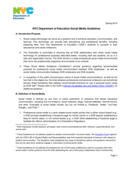 Document preview: Nyc Department of Education Social Media Guidelines - New York City