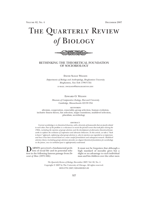 The Quarterly Review of Biology - University of Chicago
