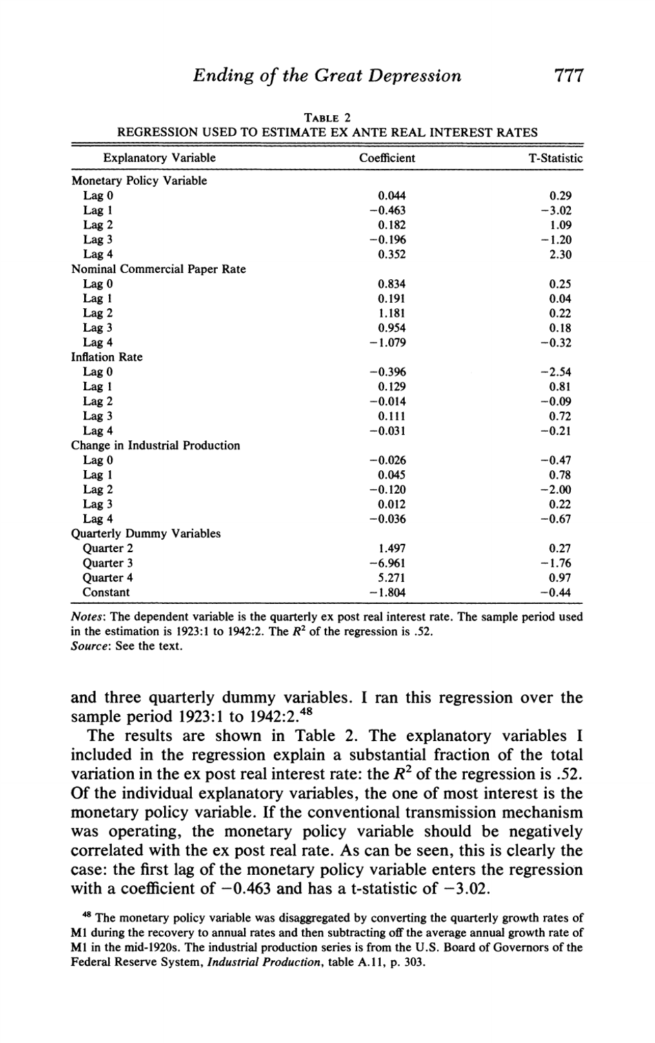 What Ended the Great Depression? - Christina D. Romer, the Journal of Economic History, Page 21