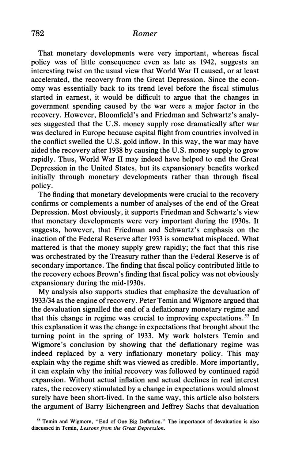 What Ended the Great Depression? - Christina D. Romer, the Journal of Economic History, Page 26