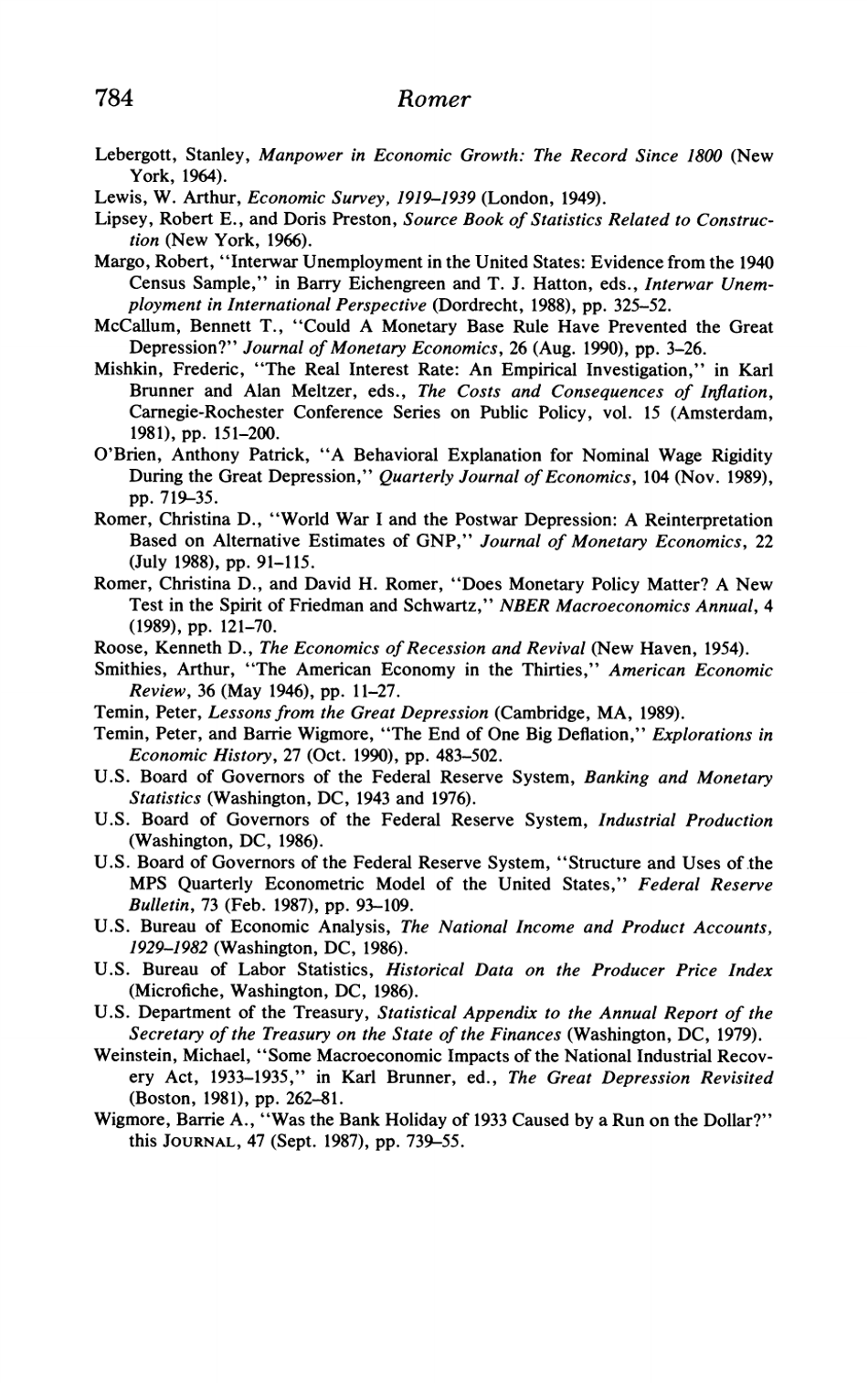 What Ended the Great Depression? - Christina D. Romer, the Journal of Economic History, Page 28