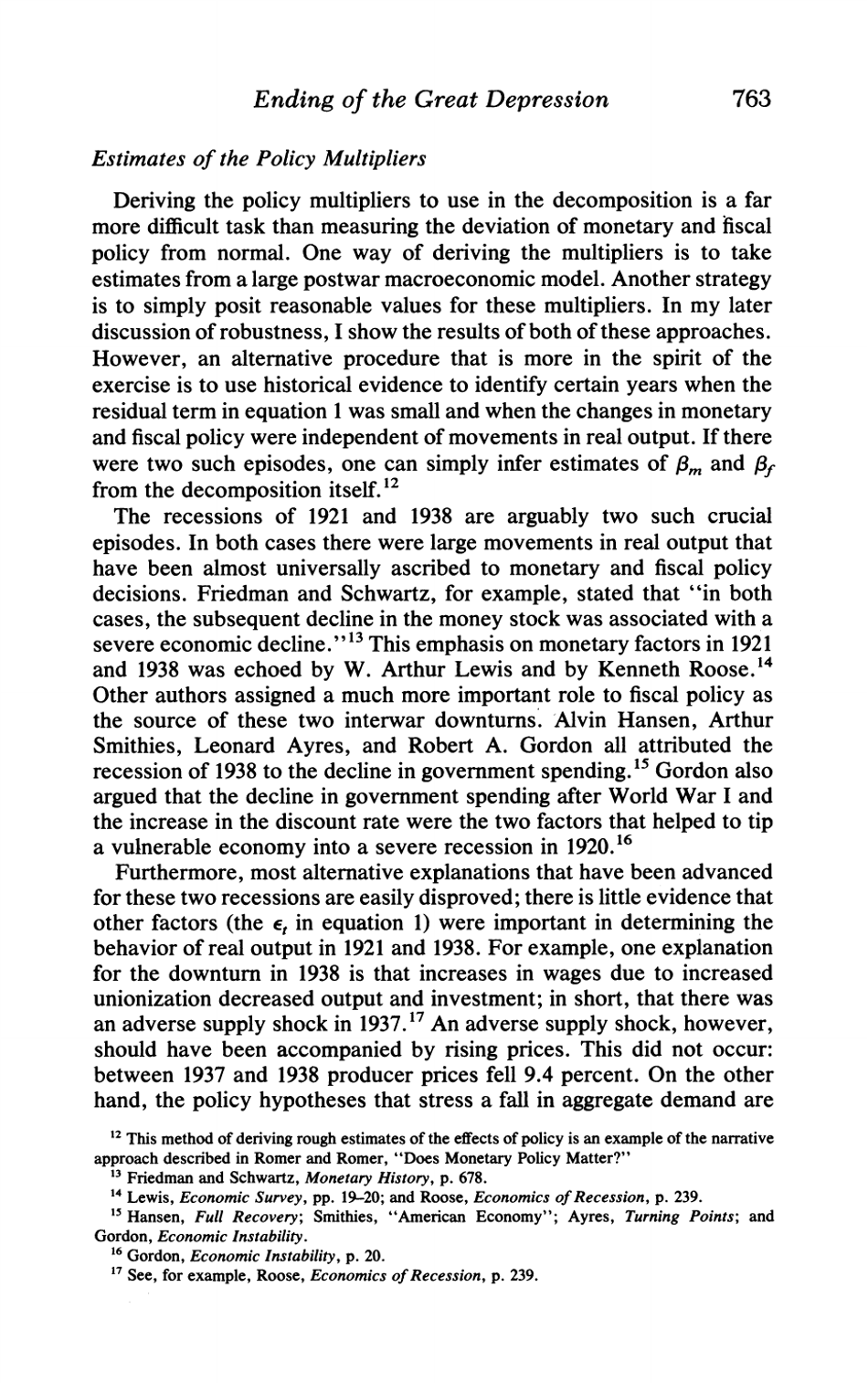 What Ended the Great Depression? - Christina D. Romer, the Journal of Economic History, Page 7