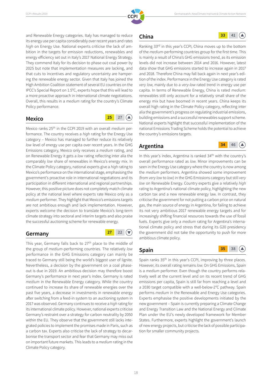 Climate Change Performance Index - Results, Page 18