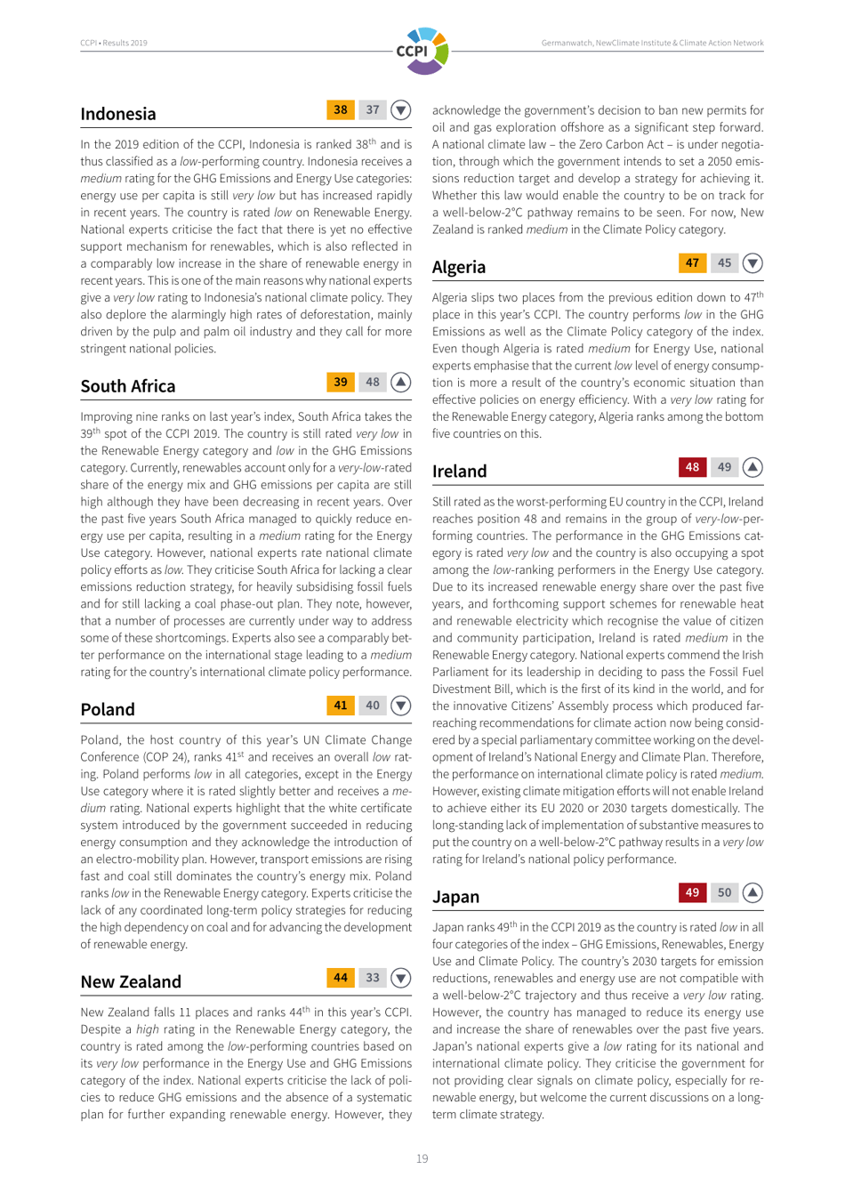 Climate Change Performance Index - Results, Page 19