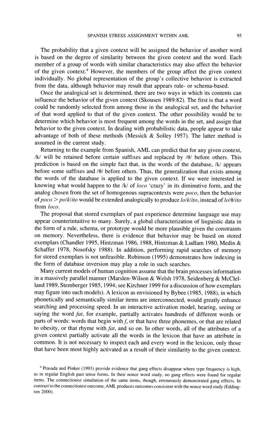 Spanish Stress Assignment Within the Analogical Modeling of Language - David Eddington, Linguistic Society of America, Page 5