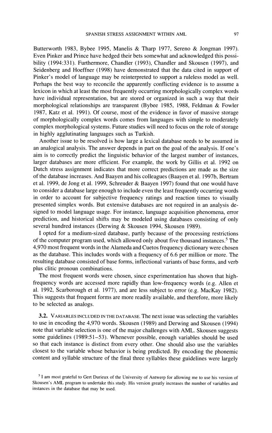 Spanish Stress Assignment Within the Analogical Modeling of Language - David Eddington, Linguistic Society of America, Page 7