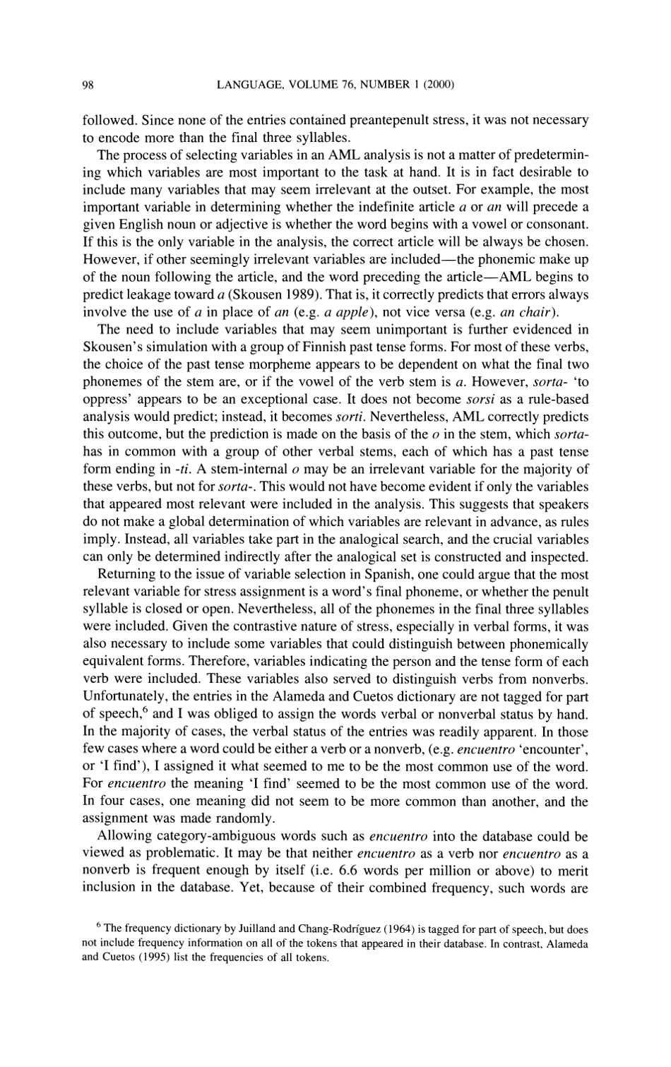 Spanish Stress Assignment Within the Analogical Modeling of Language - David Eddington, Linguistic Society of America, Page 8