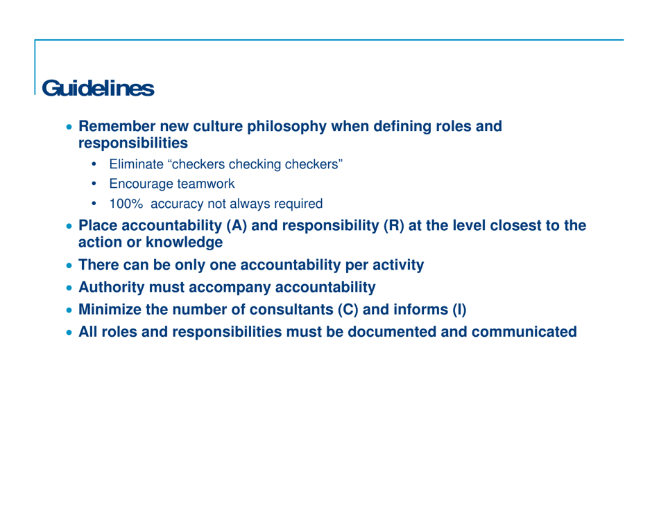 Responsibility Charting (Raci), Page 5
