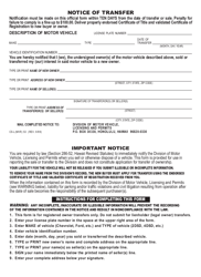 Form CS-L(MVR)53 &quot;Notice of Transfer&quot; - Hawaii