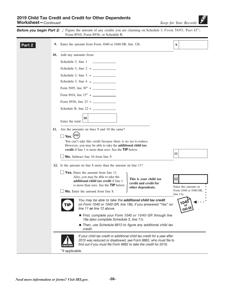 Instructions for IRS Form 1040, 1040-SR, Page 36