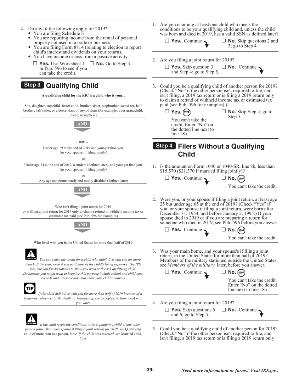 Instructions for IRS Form 1040, 1040-SR, Page 39