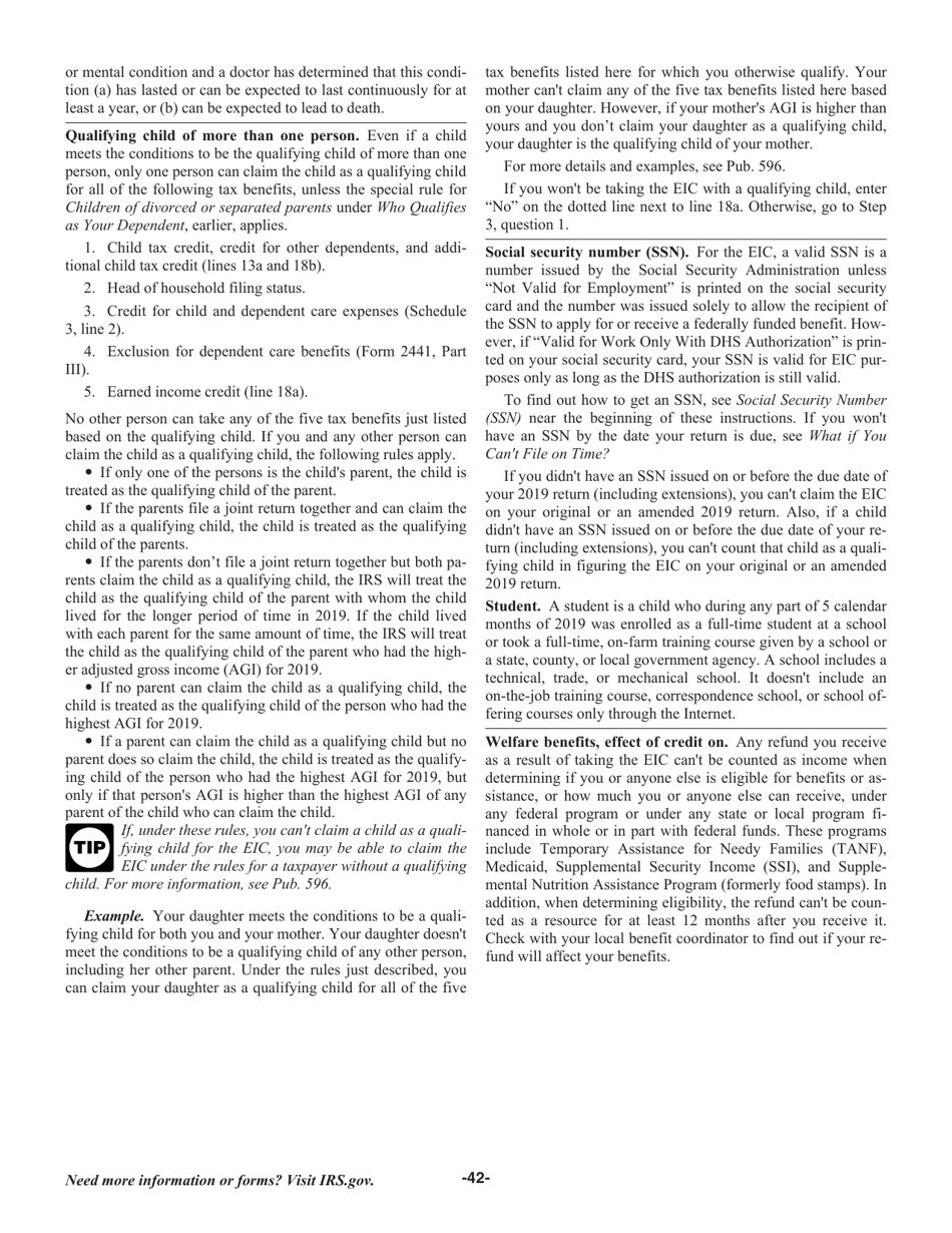Instructions for IRS Form 1040, 1040-SR, Page 42