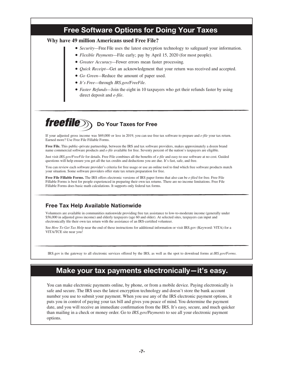 Instructions for IRS Form 1040, 1040-SR, Page 7