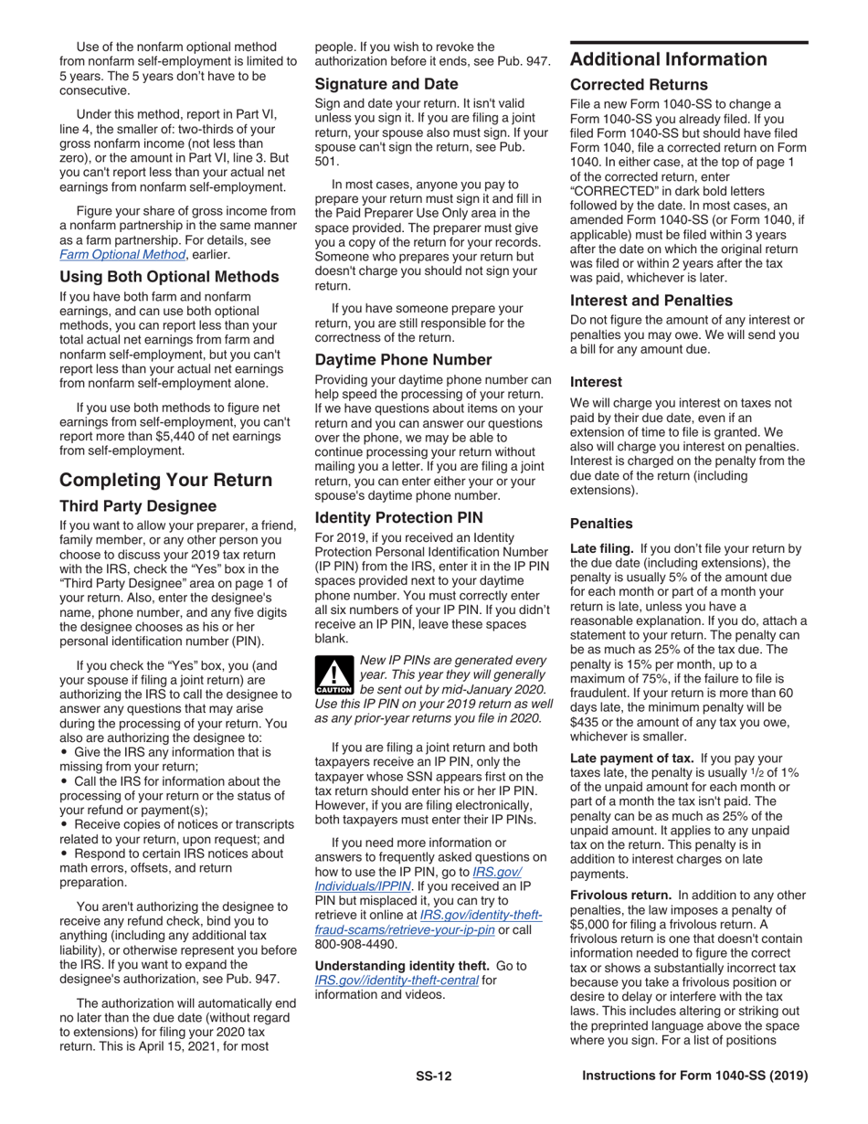 Instructions for IRS Form 1040-SS U.S. Self-employment Tax Return (Including the Additional Child Tax Credit for Bona Fide Residents of Puerto Rico), Page 12