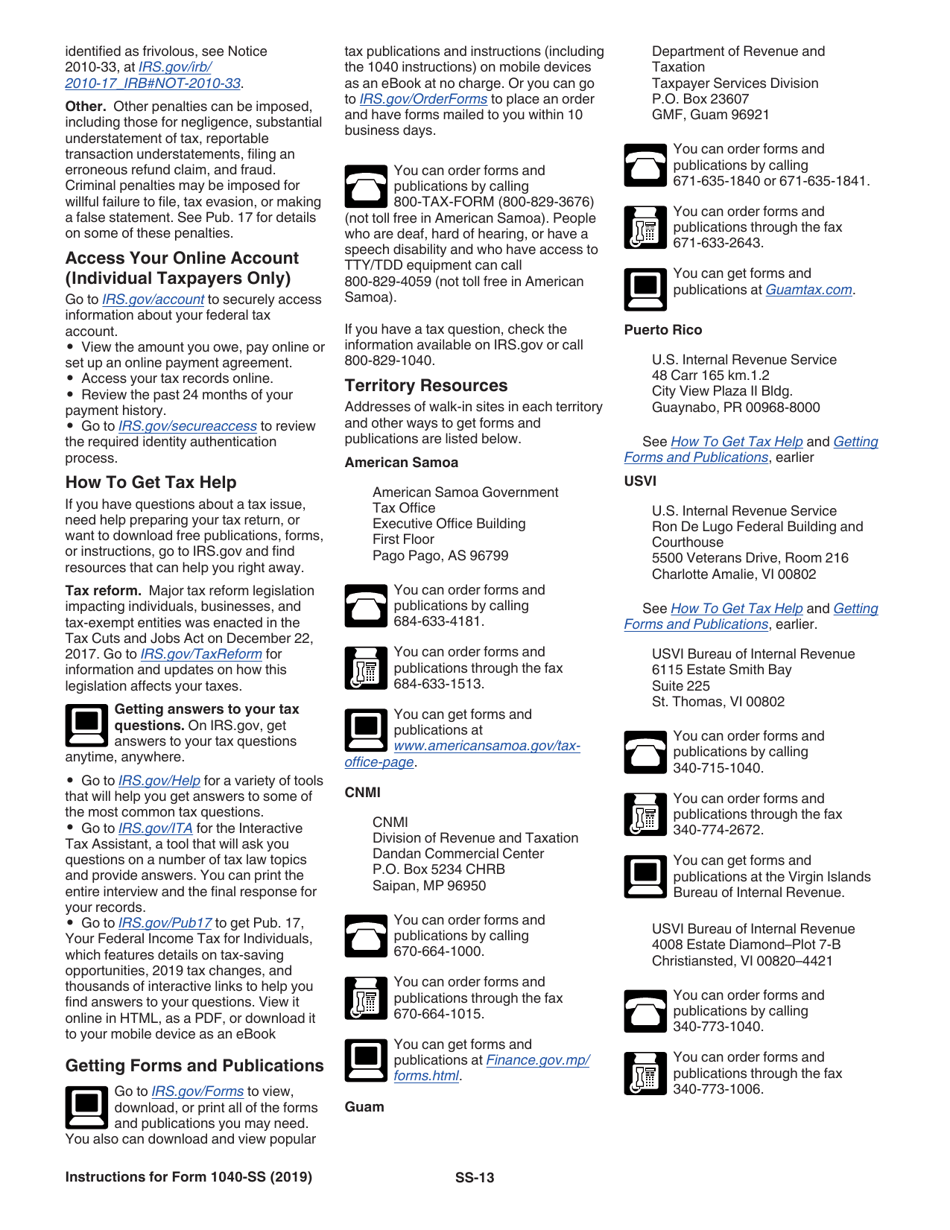 Instructions for IRS Form 1040-SS U.S. Self-employment Tax Return (Including the Additional Child Tax Credit for Bona Fide Residents of Puerto Rico), Page 13