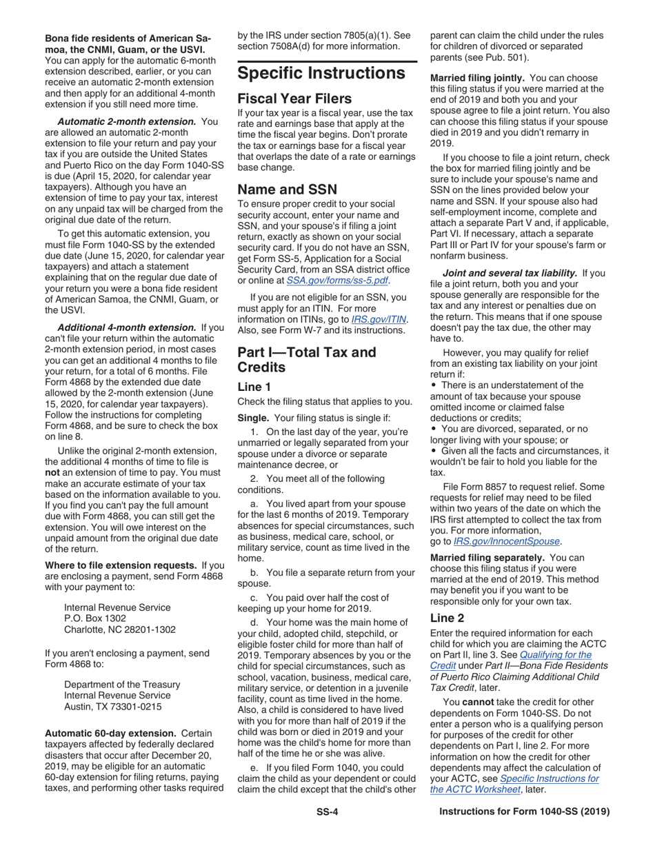 Instructions for IRS Form 1040-SS U.S. Self-employment Tax Return (Including the Additional Child Tax Credit for Bona Fide Residents of Puerto Rico), Page 4