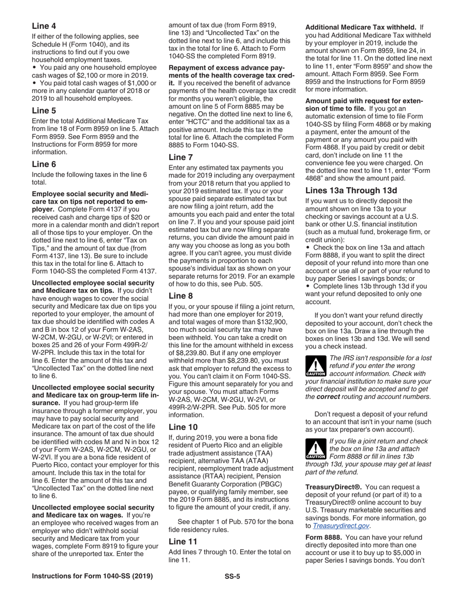 Instructions for IRS Form 1040-SS U.S. Self-employment Tax Return (Including the Additional Child Tax Credit for Bona Fide Residents of Puerto Rico), Page 5