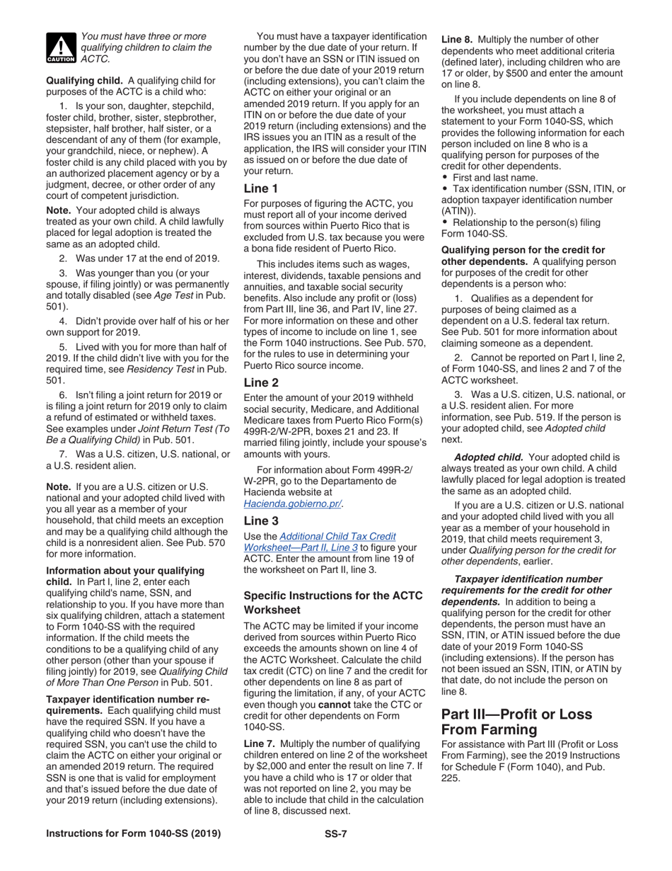 Instructions for IRS Form 1040-SS U.S. Self-employment Tax Return (Including the Additional Child Tax Credit for Bona Fide Residents of Puerto Rico), Page 7