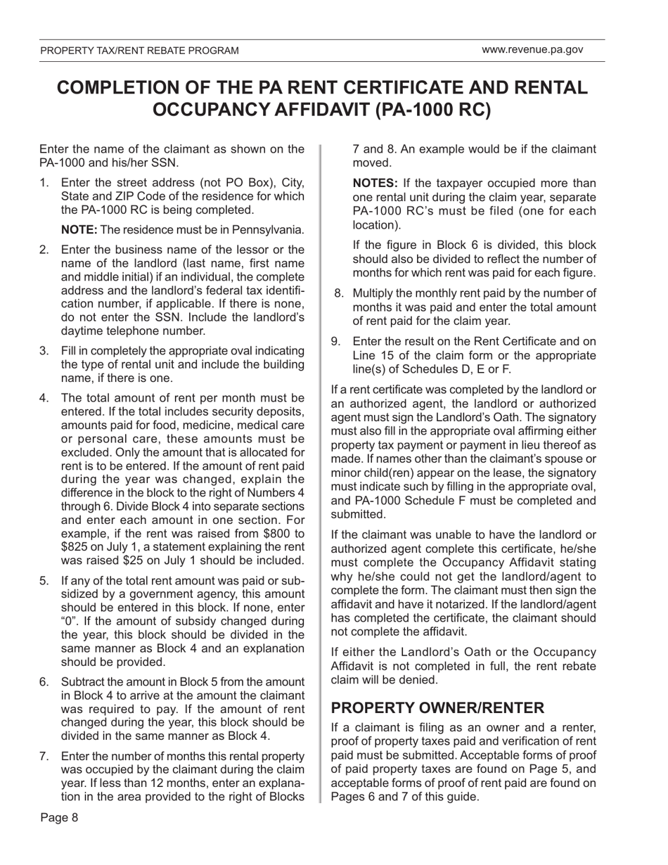 Form DFO-03 (EX) Property Tax / Rent Rebate Preparation Guide - Pennsylvania, Page 12