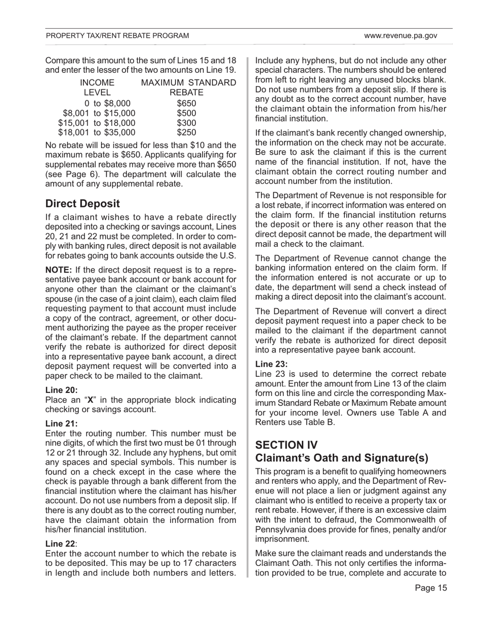 Form DFO-03 (EX) Property Tax / Rent Rebate Preparation Guide - Pennsylvania, Page 19