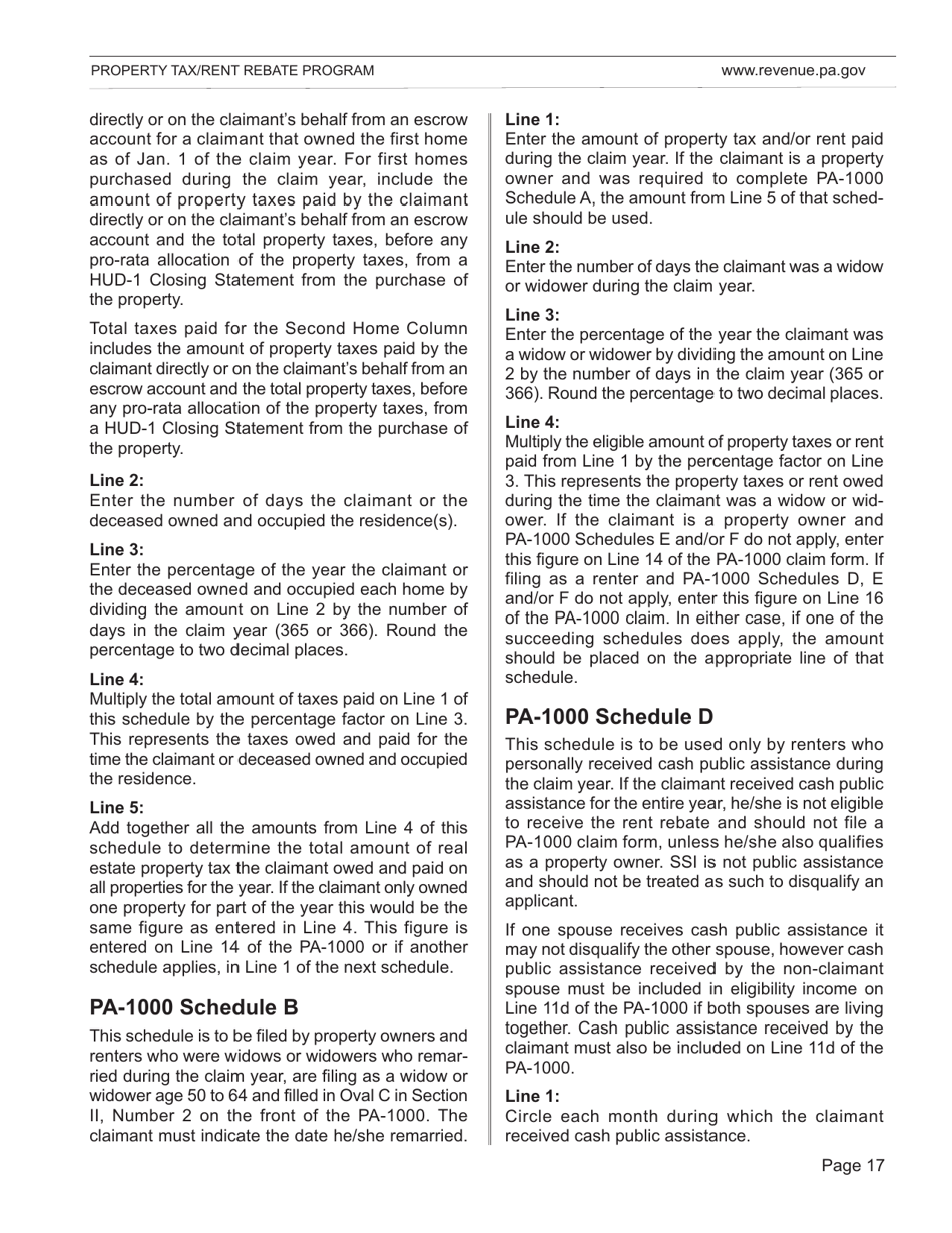 Form DFO-03 (EX) Property Tax / Rent Rebate Preparation Guide - Pennsylvania, Page 21