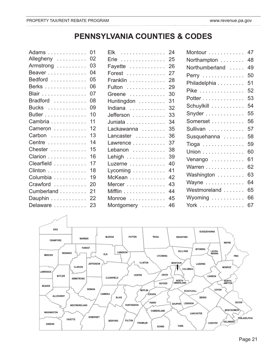Form DFO-03 (EX) Property Tax / Rent Rebate Preparation Guide - Pennsylvania, Page 25