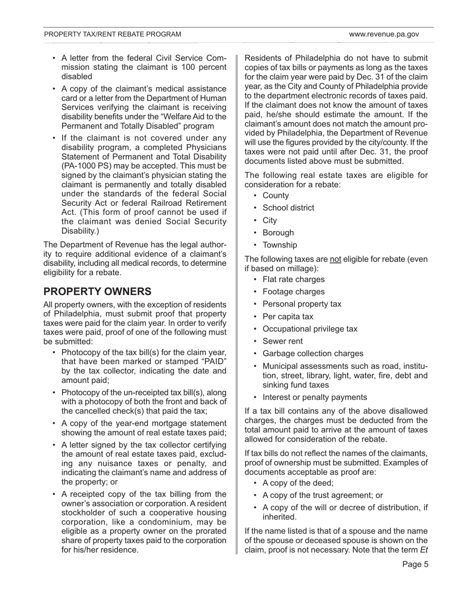 Form DFO-03 (EX) Property Tax / Rent Rebate Preparation Guide - Pennsylvania, Page 9