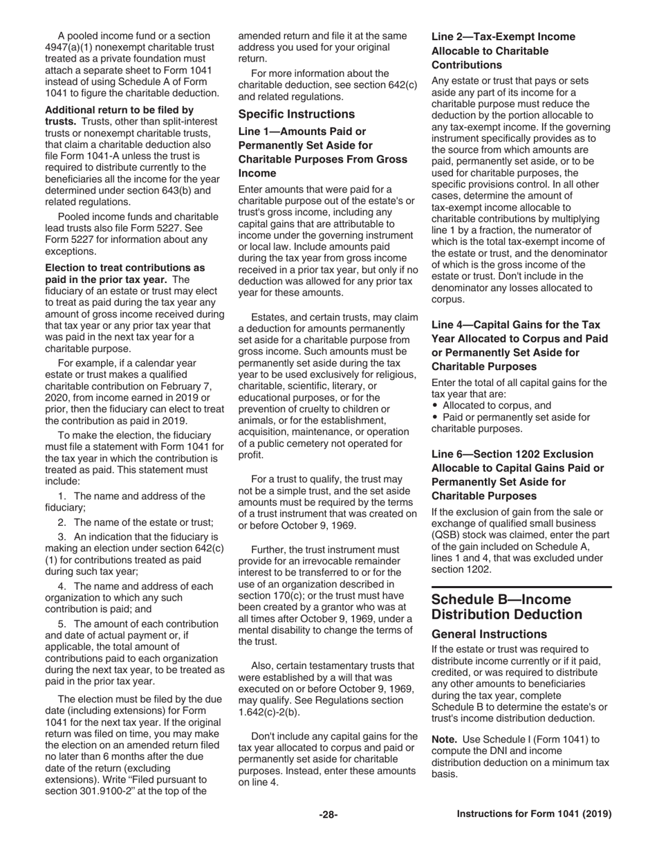 Instructions for IRS Form 1041 Schedule A, B, G, J, K-1 U.S. Income Tax Return for Estates and Trusts, Page 28