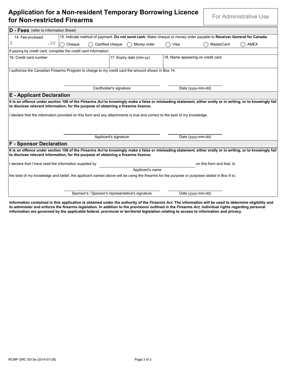 Form Rcmp Grc5513e Fill Out Sign Online And Download Fillable Pdf Canada Templateroller 3795