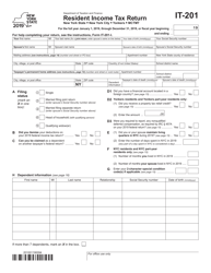 Form IT-201 Resident Income Tax Return - New York