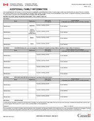 Document preview: Form IMM5406 Additional Family Information - Canada