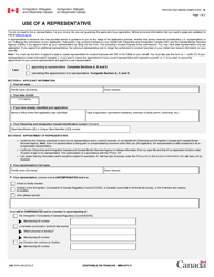 Form IMM5476 Use of a Representative - Canada