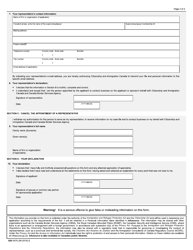 Form IMM5476 Use of a Representative - Canada, Page 2