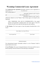 Document preview: Commercial Lease Agreement Template - Wyoming