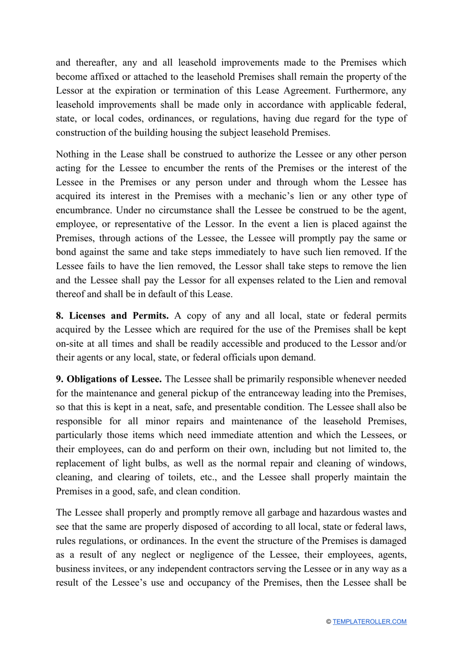 Commercial Lease Agreement Template - Wyoming, Page 5