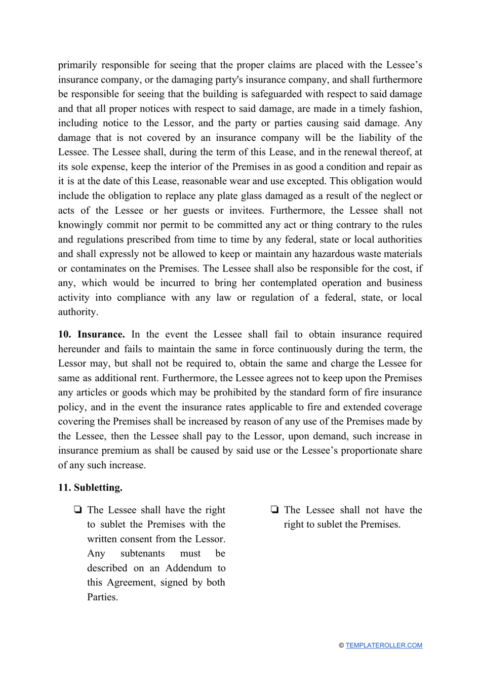 Commercial Lease Agreement Template - Wyoming, Page 6