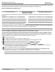 Formulario SSA-3288-SP Consentimiento Para Divulgar Informacion (Spanish), Page 3