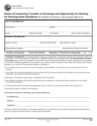 Form IOCI13-540 Notice of Involuntary Transfer or Discharge and Opportunity for Hearing for Nursing Home Residents - Illinois