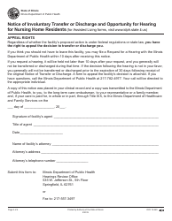 Form IOCI13-540 Notice of Involuntary Transfer or Discharge and Opportunity for Hearing for Nursing Home Residents - Illinois, Page 3