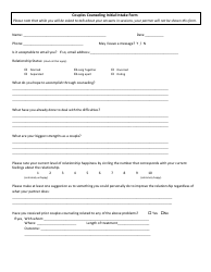 Document preview: Couples Counseling Initial Intake Form - Different Points
