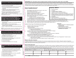 PS Form 3615 &quot;Mailing Permit Application and Customer Profile&quot;, Page 2