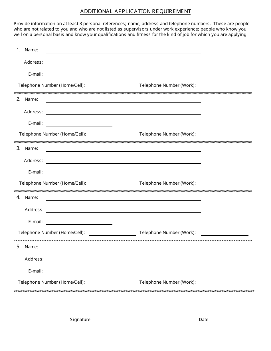 Personal Reference List Template Download Printable PDF Templateroller
