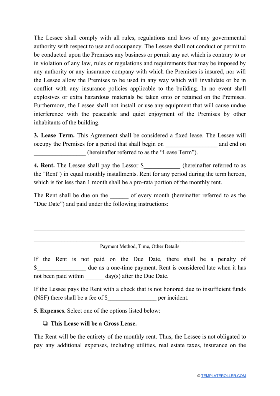 Commercial Lease Agreement Template - Iowa, Page 2